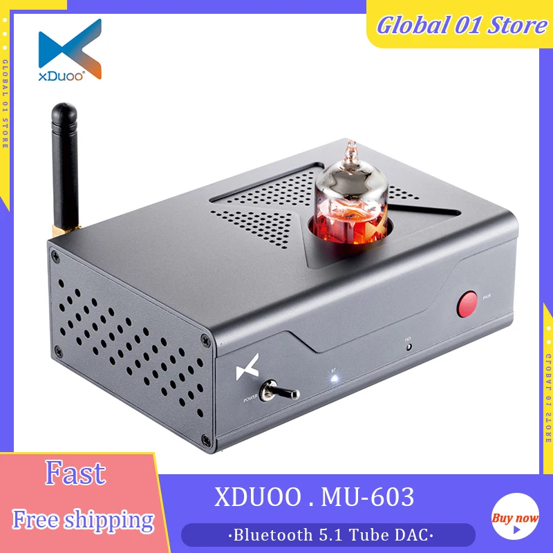 

XDUOO MU-603 Tube ES9018K2M HiFi Audio DAC Bluetooth 5.1 Receiver Preamplifier Support SBC AAC APTX APTX HD RCA Output