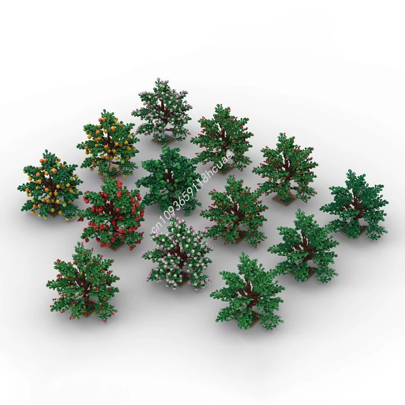 

4431 шт. MOC набор фруктовых деревьев, модель города, строительные блоки, детская архитектура на день рождения, модульные игрушки, идея «сделай сам», кирпич, рождественские подарки