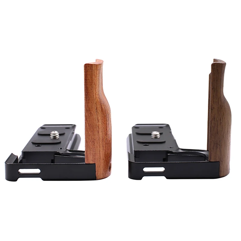 ZV-E10 II Halbkamera-Käfig Schnellwechselplatte L-Halterung Holzhandgriff für Sony ZVE10II SLR Arca-Swiss Stativ-Basisplattenhalterung – Detail 12