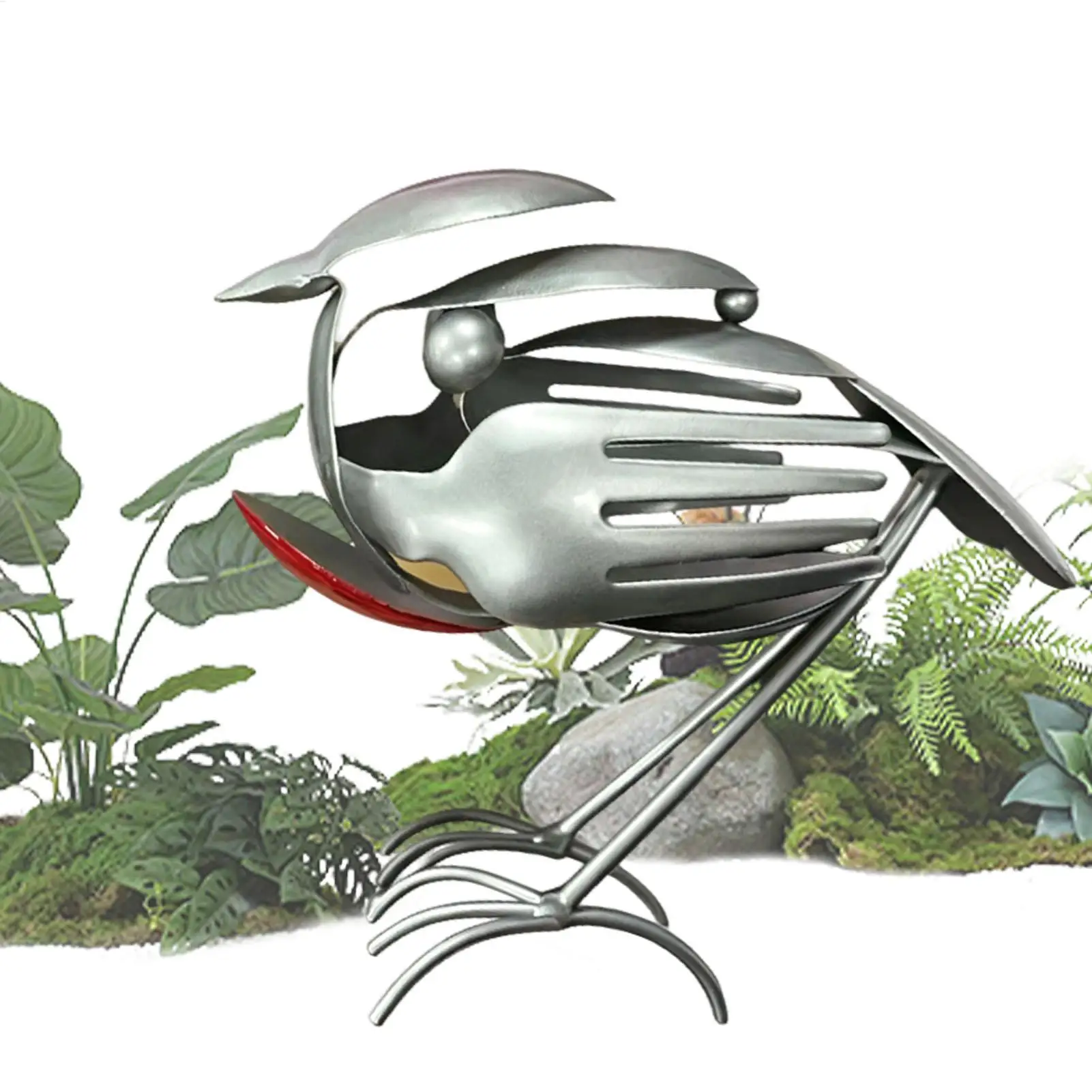 Robin Scrap Metal Art Sculpture Handmade Metal Robin Garden Sculpture Outdoor Art Decor Gift Unique Ornament for Bird Lovers