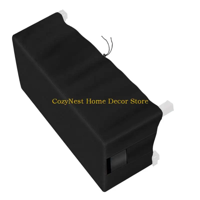 92MF Outdoor Pit Cover Featuring Handles Cord Buckles Easyly Installation Waterproofed Black for Rectangular Pits