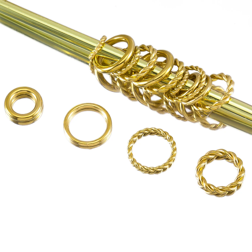 20pcs No Fade Stainless Steel Twist Rope Circle Connector Closed Jump Ring Plated 18K Gold  for DIY Jewelry Making Accessories﻿ image 4
