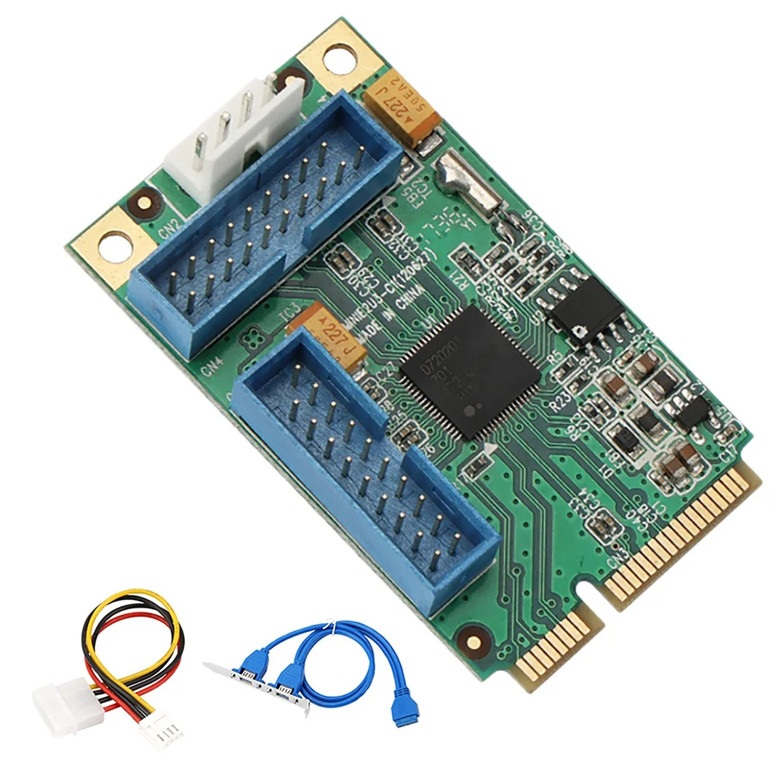 

PCI-E To USB3.0 Expansion Card 2 USB 3.0 Ports with Internal 19-Pin Connector Power for Desktop PC,with Two Cables