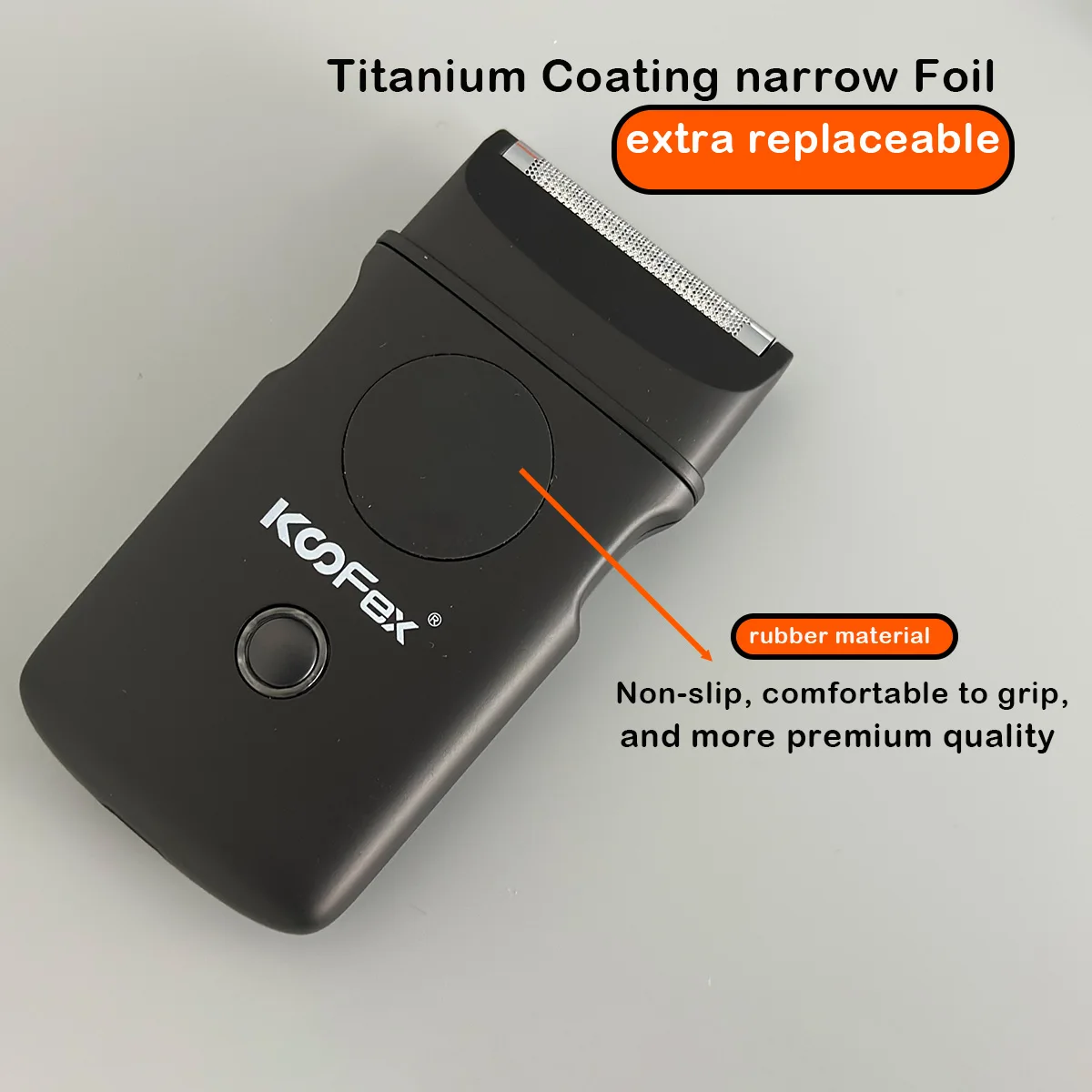 KF-6412 10000RPM Folienrasierer Professioneller Mini-Kantenrasierer Titan-Folienklinge Bart- und Haarschneider USB für Männer mit Extra-Folie – Detail 12