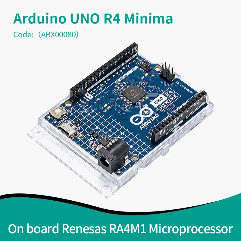 オリジナルarduino-uno-r4-minima-abx00080開発ボード、オンボードrenesas-ra4m1マイクロプロセッサ搭載