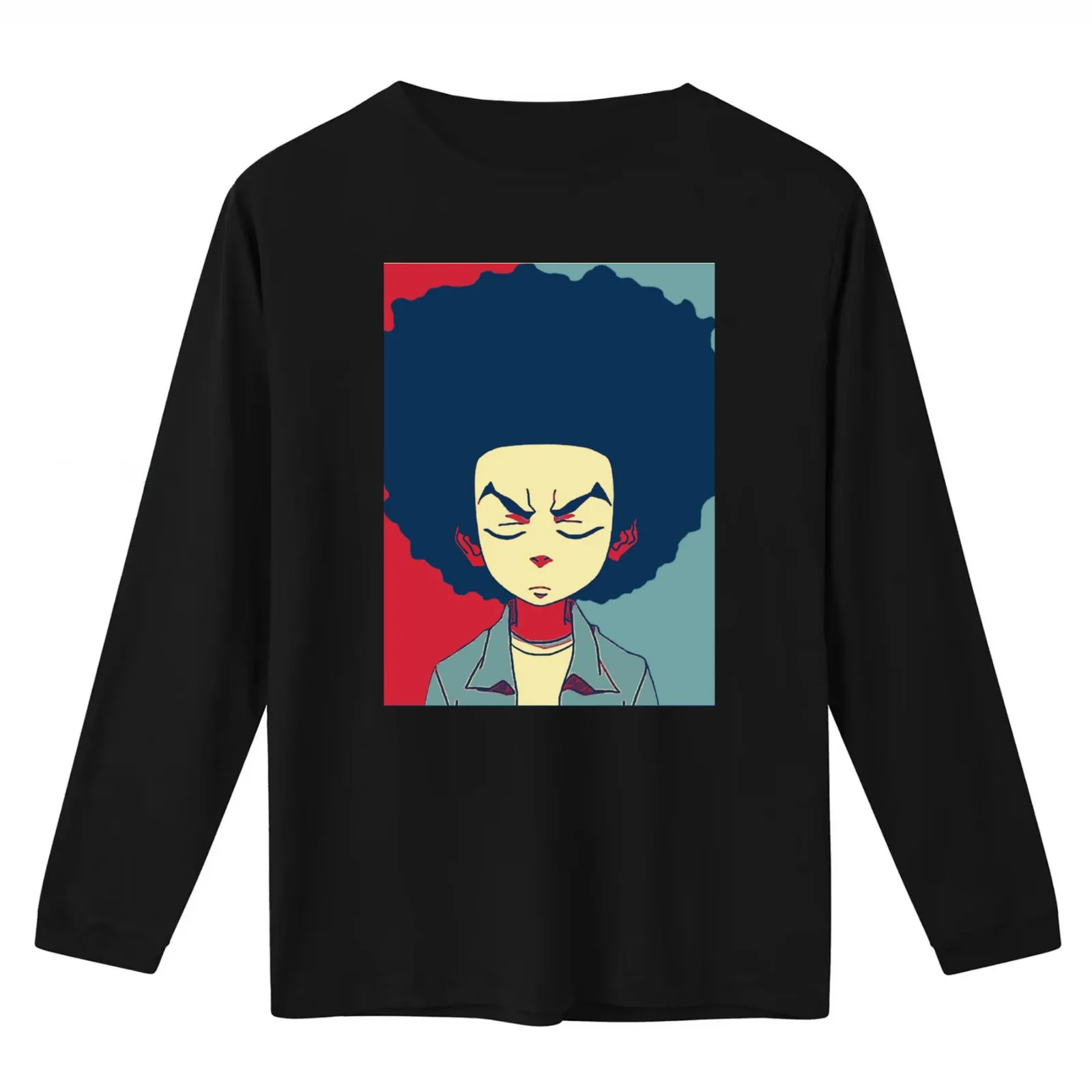 huey from boondocks T-Shirt Summer Casual Cotton Tee Oversized Streetwear Tops Vintage Graphic Print Loose Fit Short Sleeve