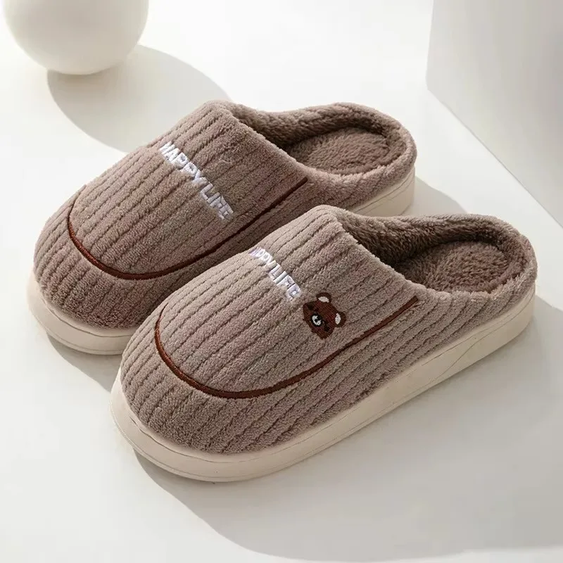 Cotton Slippers  Autumn and Winter Thickened Indoor Anti Slip Warm and Comfortable for Home Use Postpartum Slippers for Women image 5