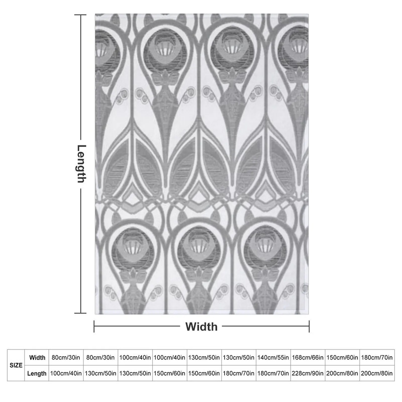 Charles Rennie Mackintosh design, grey, white Throw Blanket Decoratives Sofa Throw Baby Loose Sofa Quilt Luxury St Blankets