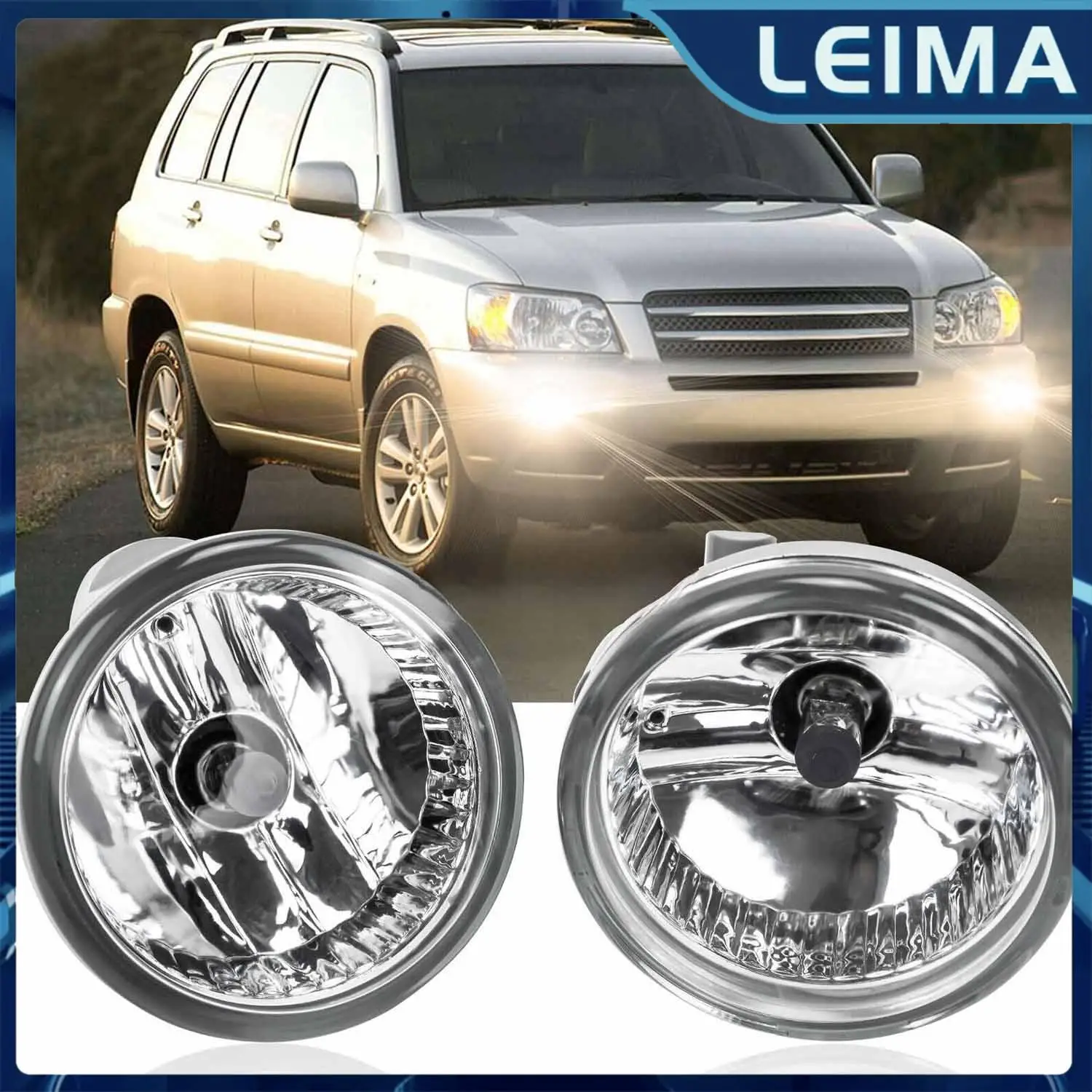 1Pair Car Front Fog Light Lamp Headlight Assembly For Toyota Highlander Prius MR2 Spyder Echo Scion XA 81221-52070 81211-52070