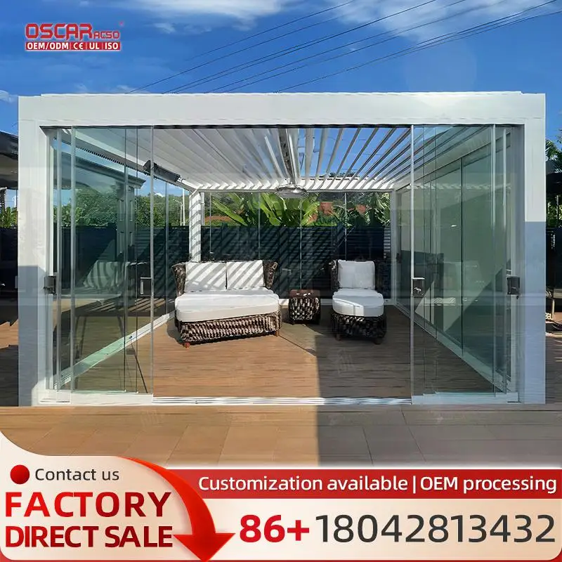 

Bioclimatic Shade High Quality Waterproof Outdoor Garden Shutter With Aluminum Wood or Plastic Frame pergola