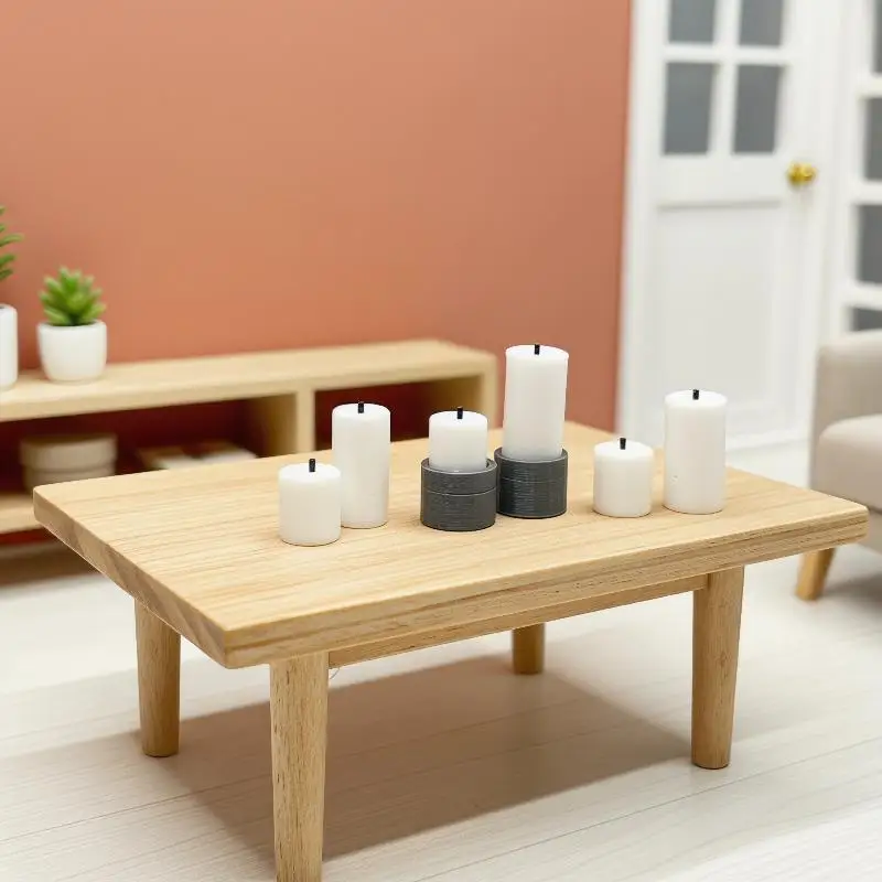 Chic 1:12 Scale Dollhouse Candle Tray Set 4Pcs for Home Decor Miniature Displays