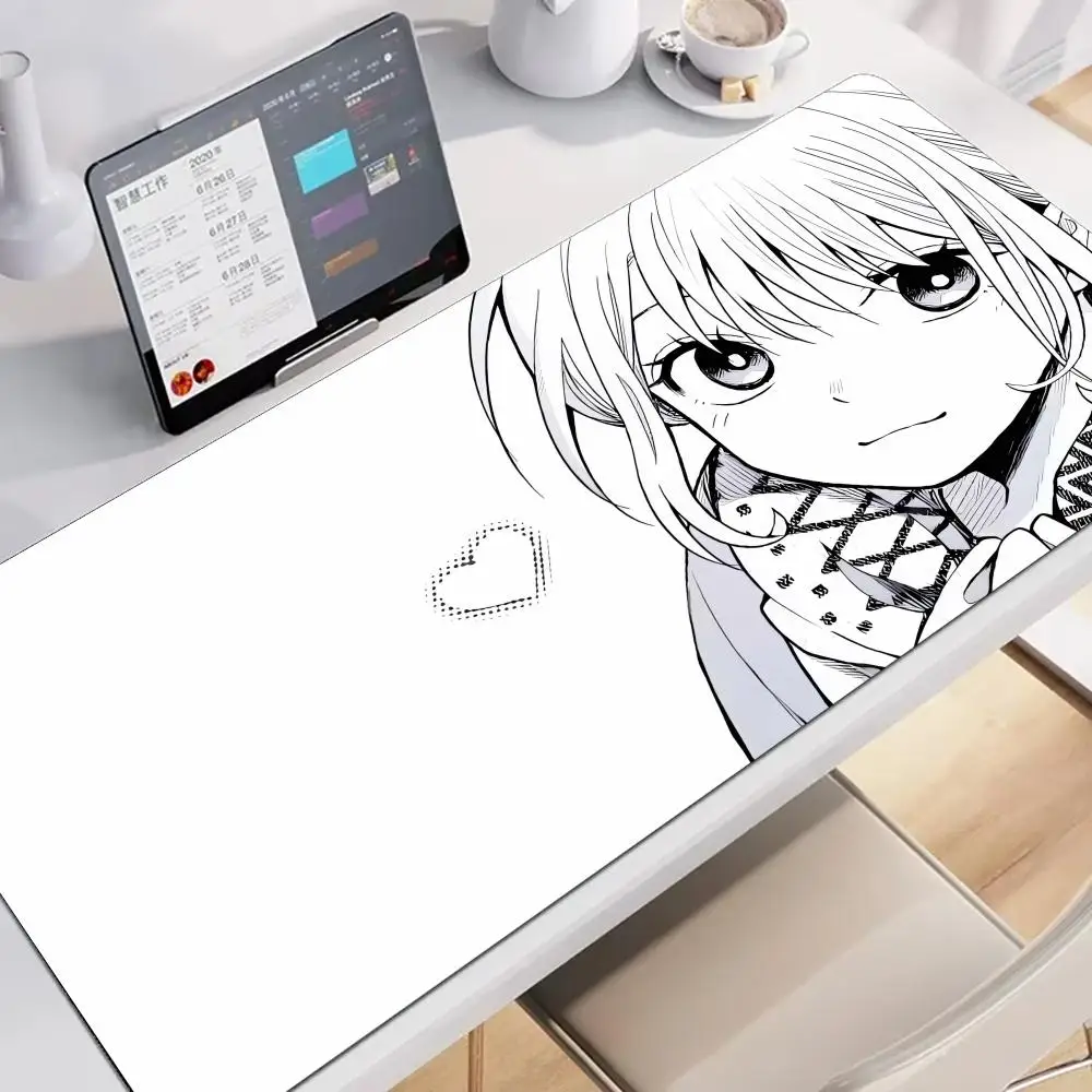 

Black and White Anime Girl Mouse Nootbook Game Rug Pad Large Gamer Keyboard Gaming Non-slip Laptop Tablet Mat Mini PC Playmat