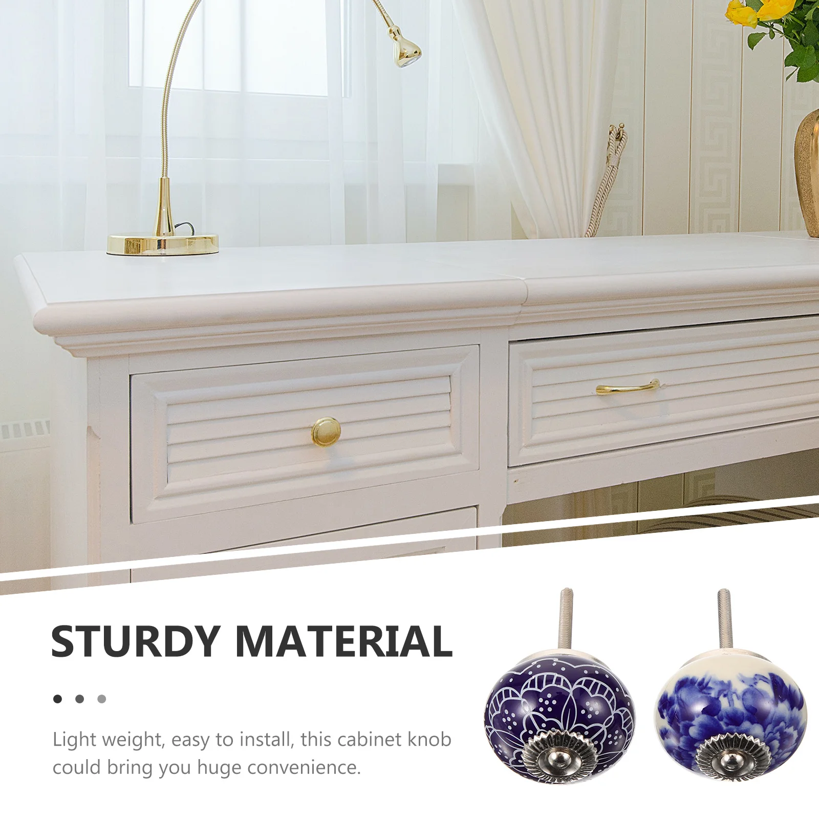 

4Pcs Ceramic Round Cabinet Knobs Small Decorative Dresser Drawer Handles Vintage Pull Knobs for Closet Wardrobe Cupboard