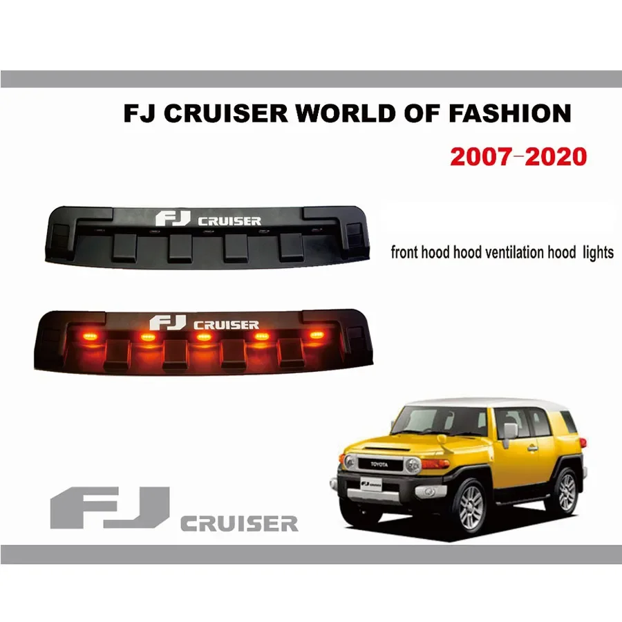 For Toyota FJ Cruiser Hood Vent Decoration with Small Light Exterior Modification Cover Accessories 2007~2020