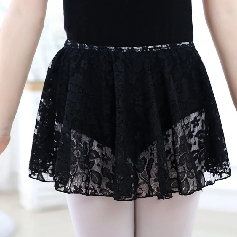 Mesh Lace  Swimsuit Bottom Cover Transparent Dance Skate Gymnastics Skirt Girl Ballet Skirts  Elastic High Waist Mini Skirt