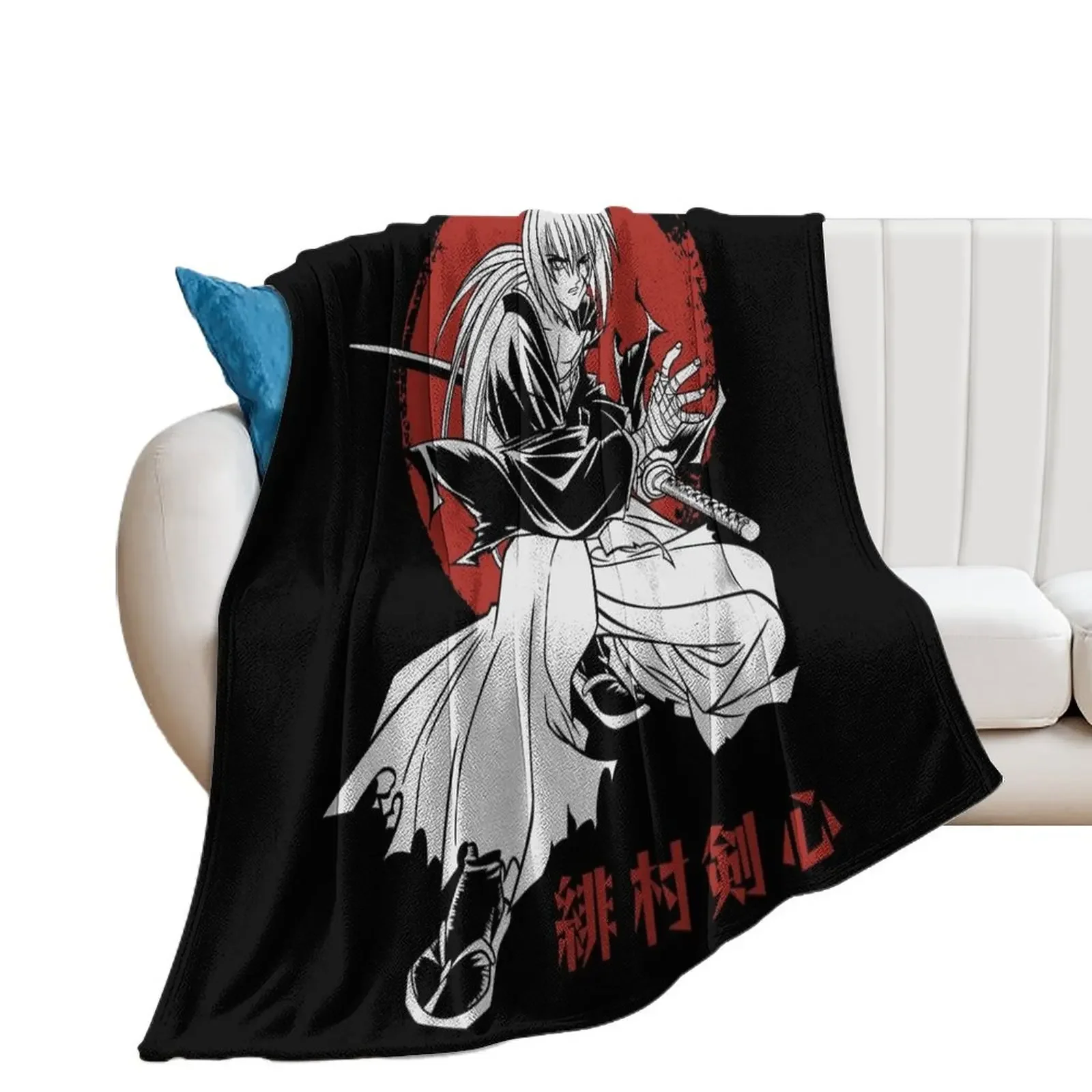 Kenshin Himura Throw Blanket anime Hairy For Sofa Thin Thins Blankets