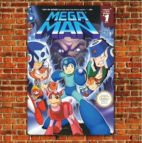 Mega Man Nes Retro-Videospiel-Metallposter – 20 x 30 cm (8 x 12 Zoll) – Aluminium
