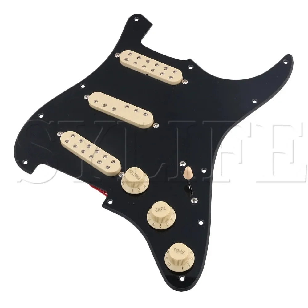 

Black SSS Pickguard Set - 11-Hole Single Coil Pickup for Electric Guitar