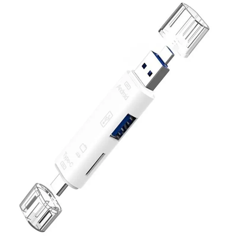 AEE9-5 In 1 USB 2.0 Type C/USB /Micro-USB/TF/SD Memory Card Reader OTG Card Reader Adapter Mobile Phone Accessories