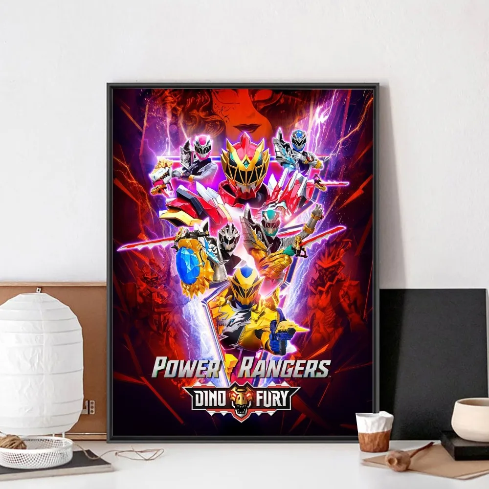 Póster de la película p-power r-rangers sin marco, Papel Kraft Club Bar, póster Vintage, arte de pared, pintura, dormitorio, pegatinas de estudio