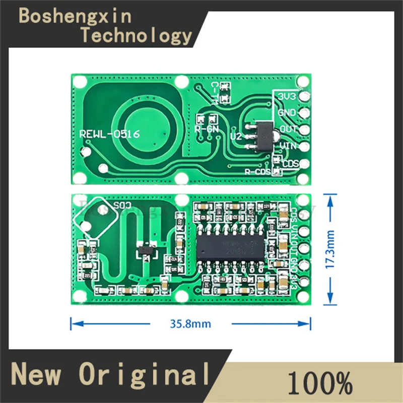 1Pcs RCWL-0516 Microwave radar sensing switch module Human body sensing module intelligent sensing detector