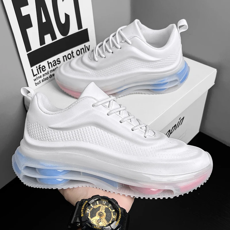 

Men's Thick-soled Shoes 2025 New Full-sole Air Cushion Running Shoes, Trendy, Anti-slip, Shock-absorbing, Casual Sports Shoes