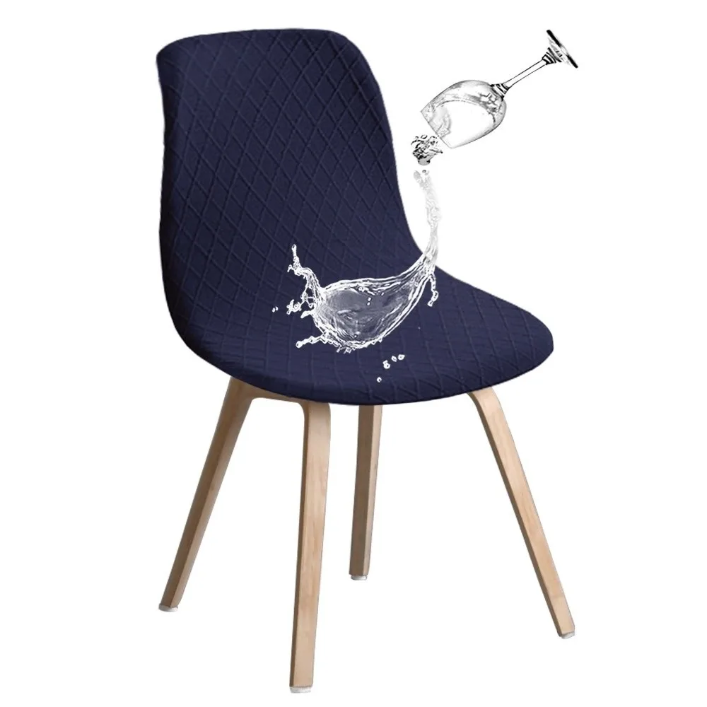 Short Back Dining Curved Chair Cover Elastic Stretch Waterproof Slipcover Dust Cover Jacquard Thickened Stretch Chair Cover