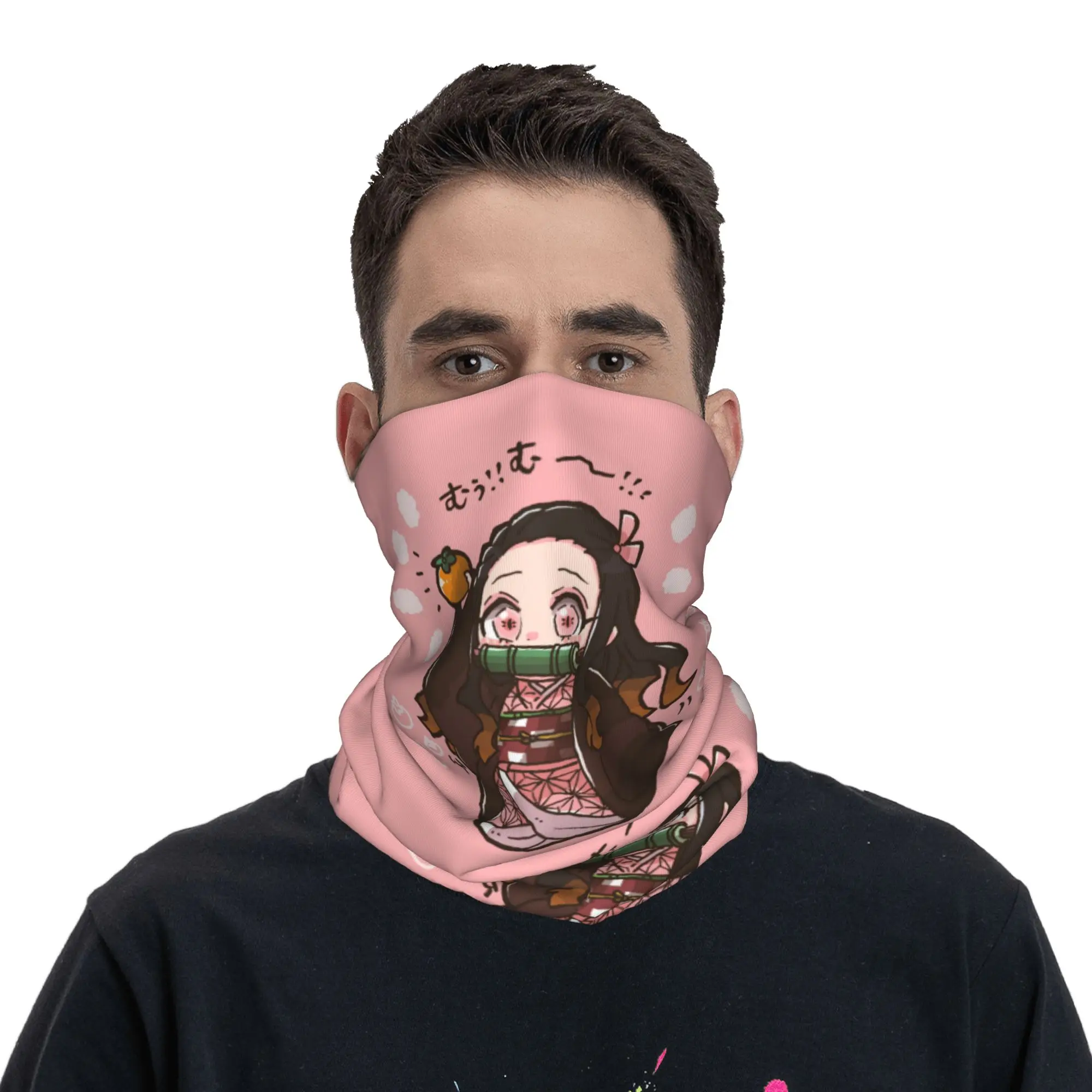 Demon Slayer Kimetsu no Yaiba Bandana Neck Gaiter Windproof Face Scarf Cover Kamado Nezuko Devil's Blade Headwear Tube Balaclava