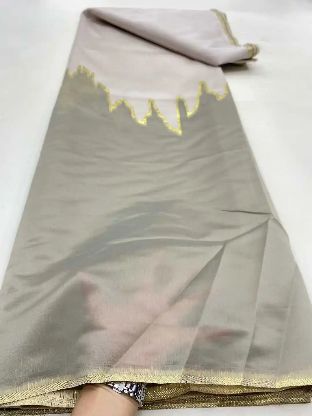 2025 فاخر جودة عالية الأفريقي الأورجانزا الديباج أقمشة الدانتيل 5 ياردة الفرنسية تولParty ثوب فستان النيجيري الجاكار الدانتيل الخياطة #2