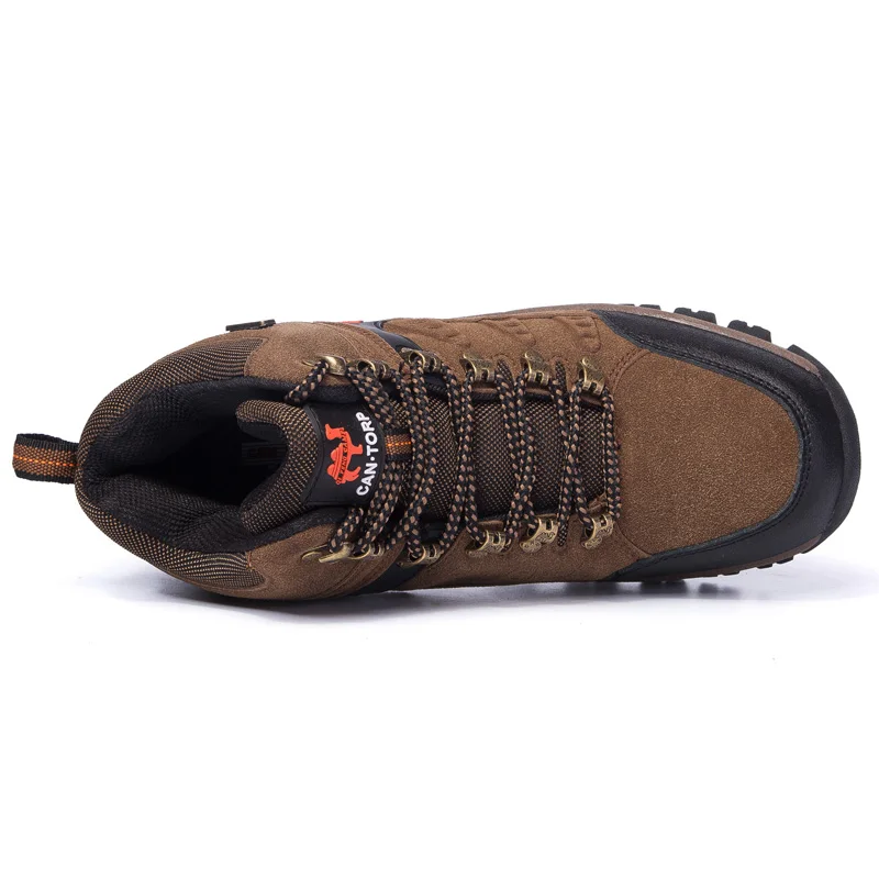 HIKEUP-Botas de caminhada acolchoadas altas para homens e mulheres, sapatos de algodão ao ar livre, botas de neve antiderrapantes, botas de trekking