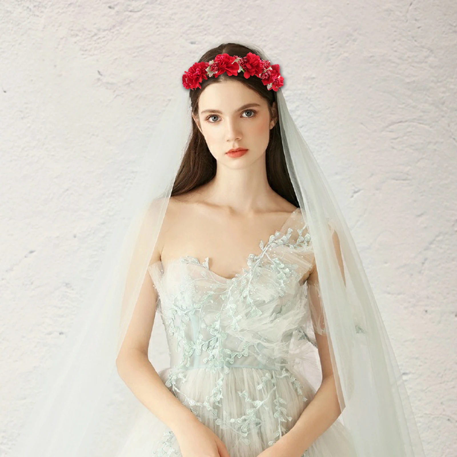 

Flower Headwear Wedding Headdress Bridal Hair Accessories Photography Prop Women Party Ornament Size