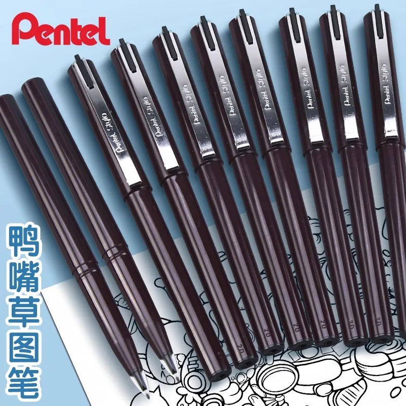 Pentel Arts Stylo Sketch Pen Line Drawing Detail Marker Hook Needle Fineliner Pen for Manga Architecture Black JM20 Signing pen