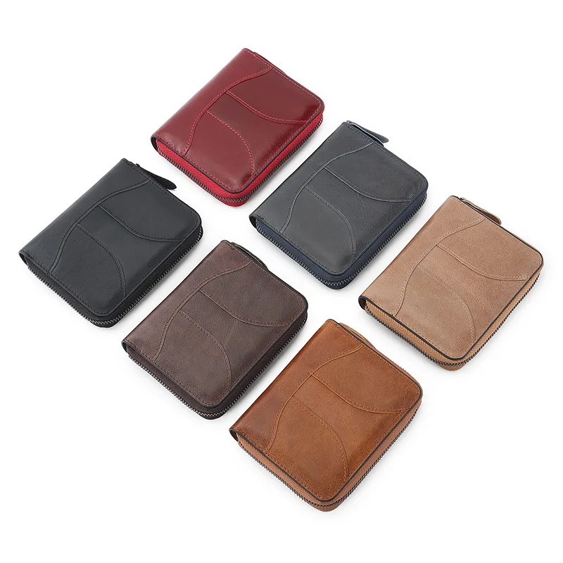 Porte-cartes en cuir véritable pour hommes et femmes, porte-passeport design Checker Stitch, portefeuille avec fermeture éclair, 24 emplacements