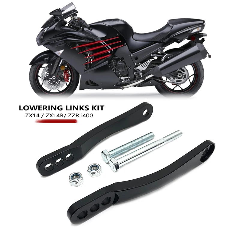 

Motorcycle Suspension Lowering Linkage Kit Drop Links Accessories For Kawasaki Ninja ZX14 ZX14R ZX-14 ZX-14R ZZR1400 2006-2020