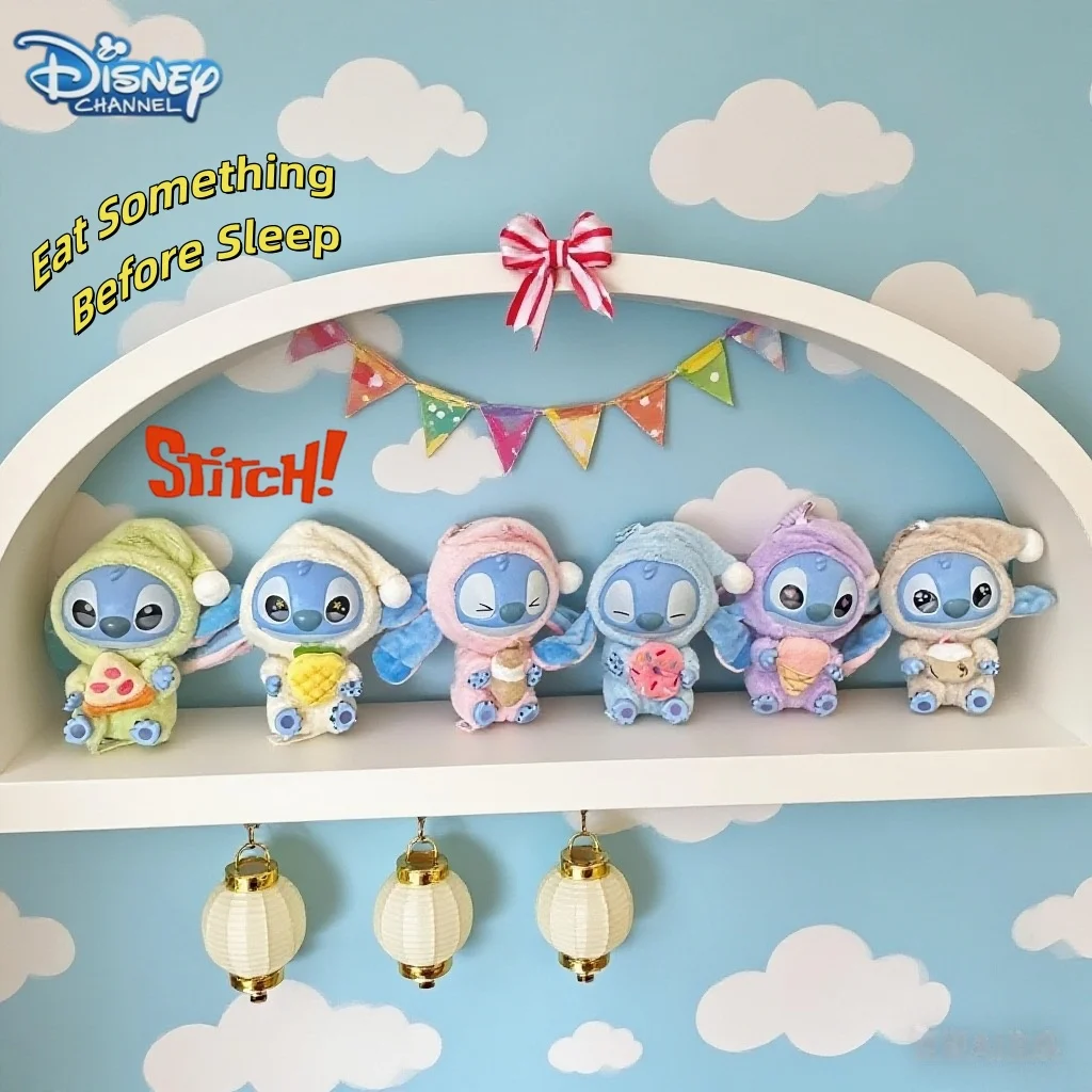 1-6PC Disney New Stitch Eat Something Before Sleep Blind Box Toy Mystery Box Stitch Doll Pendant Ornaments Stitch Christmas Gift