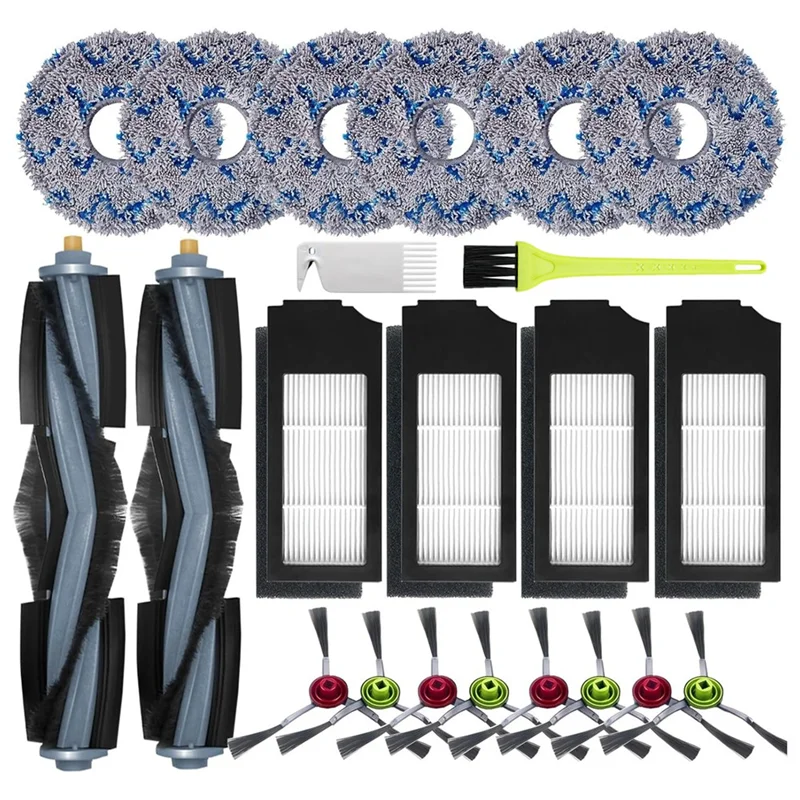 M04K Accessories Parts Kit For Ecovacs Deebot X1 Turbo Omni / T10 Omni Vacuum Cleaner Main Side Brush HEPA Filters Mop Pads