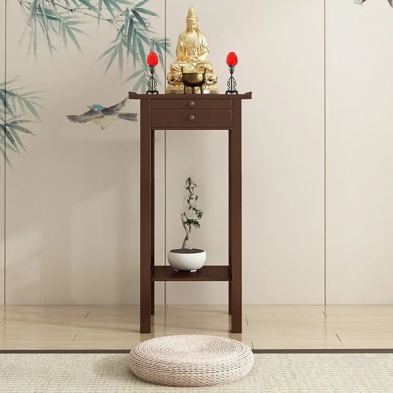 Buddhist niche modern light luxury small Buddhist platform, simple incense table, new Chinese solid wood style for home use