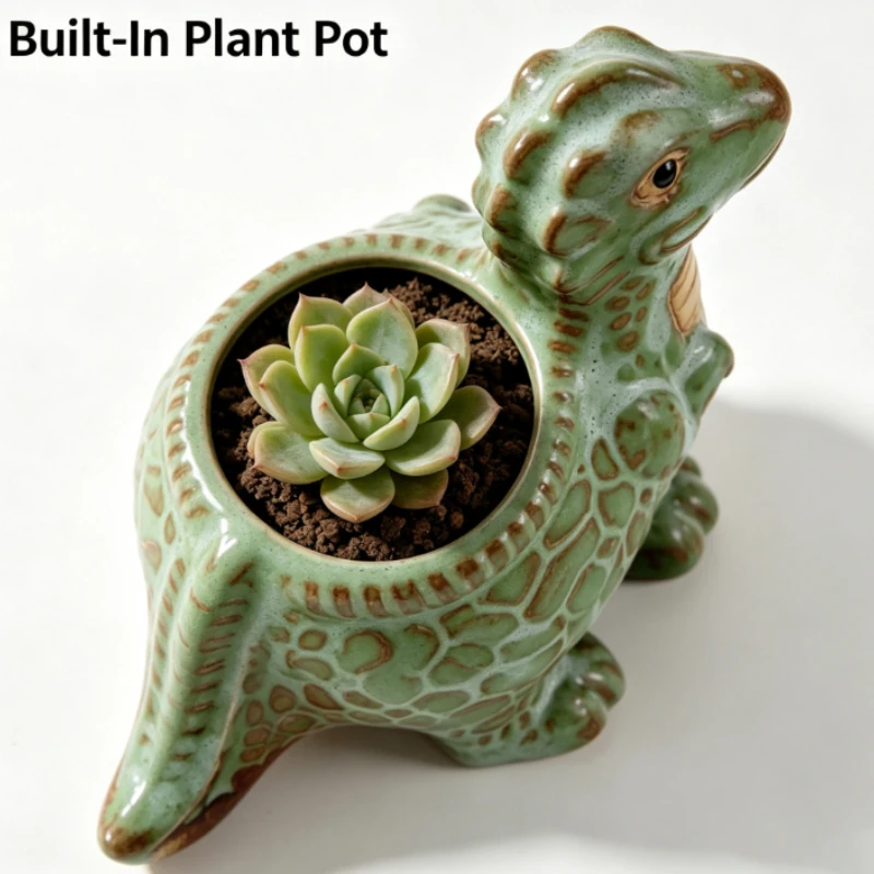 Ceramic Succulent Pot With Textured Glaze For Room Desktop Garden Decoration Quick and easy to use Portable and easy to read