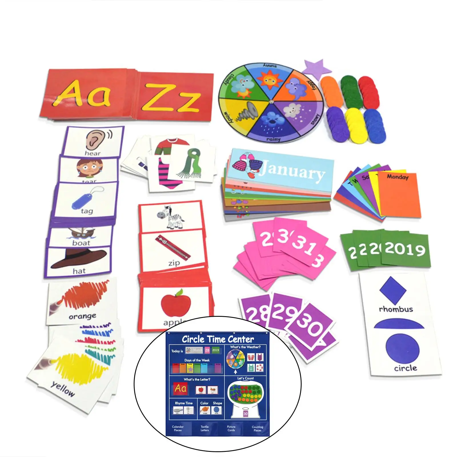 Set di calendari per l'apprendimento circolare, giocattoli educativi per l'apprendimento dei bambini