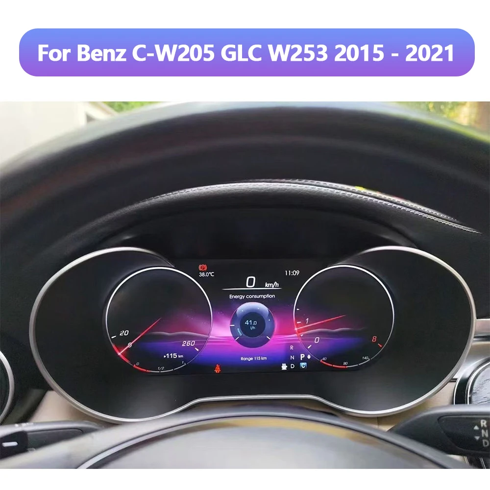 

For Mercedes Benz C-W205 GLC X253 2015 - 2021 Car LCD Dashboard Digital Cluster Instrument Panel Speedometer Head Unit Screen