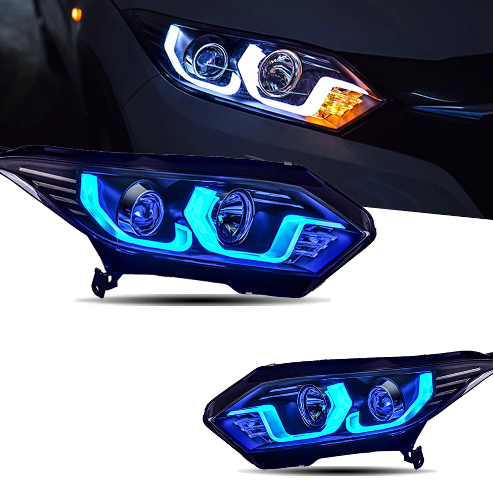 Headlight For Honda HRV Vezel Headlights 2015-2017 LED Head Lamp Car Styling DRL Signal Projector Lens Automotive Accessories