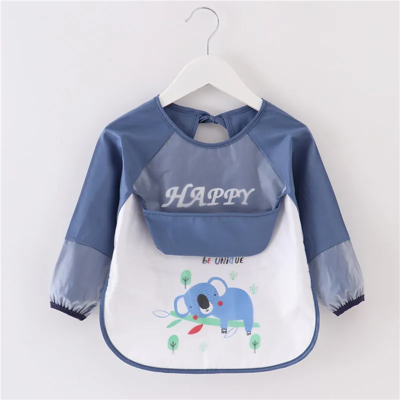 Waterproof EVA Full Sleeve Bibs Children Apron Long Sleeve Feeding Smock Bibs Kids Eating Breastplate Kid Baby Bavoir Clothing