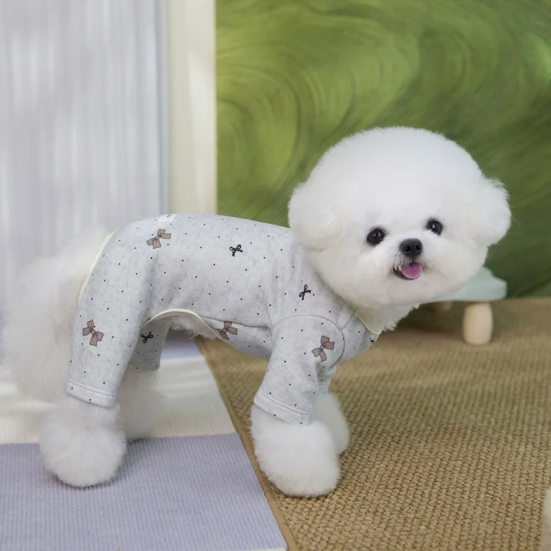 Warme Schlafanzüge für kleine und mittelgroße Hunde, Dackel, Mops, bedruckte Hundekleidung, vierbeiniger Hoodie, Hose, Overall, Welpen-Onesie XXL – Detail 4