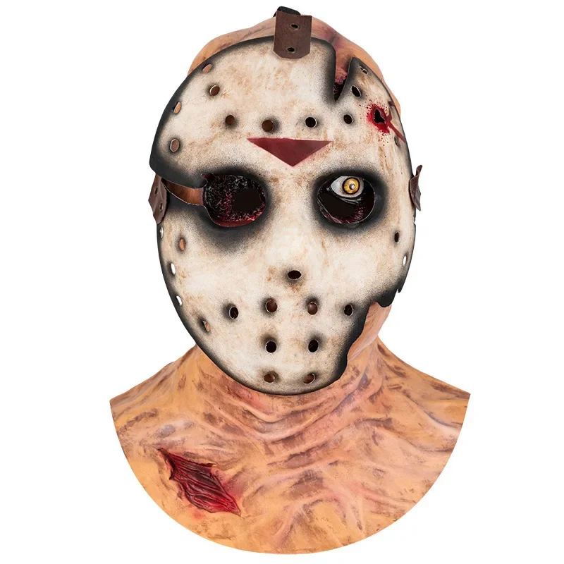 Máscara de Halloween Película Viernes 13 Jason Voorhees Máscara de cosplay Máscara espeluznante para hombres Carnaval Fiesta de Halloween Prop Hockey de terror