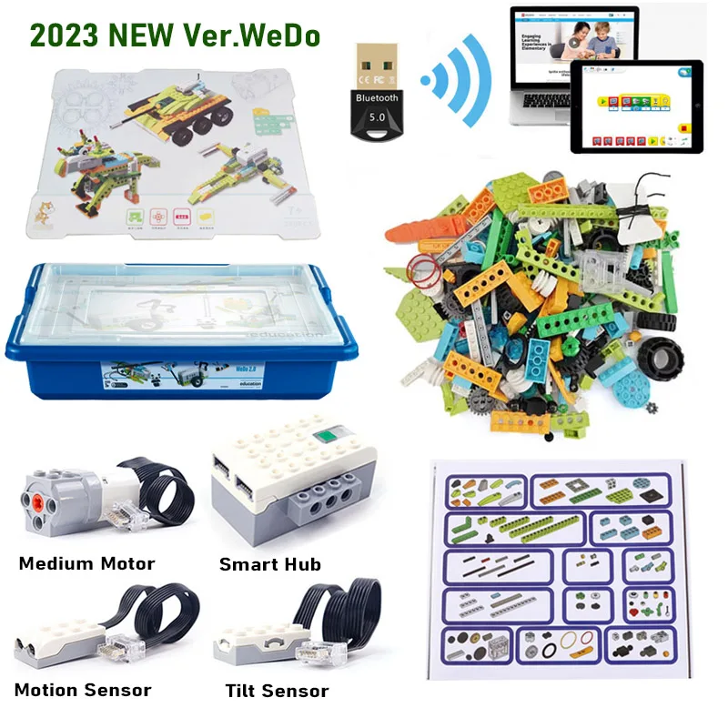 NEW Techncial Parts WeDo Core Set STEAM Education Robotics Construction Compatible with 45300 WeDo 3.0 Building Blocks DIY Toys