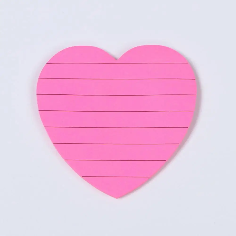 Heart Square Shapes Sticky Notes Colorful Heart Square Sticky Notes Set for Home Office School Supplies Removable Clean Smooth