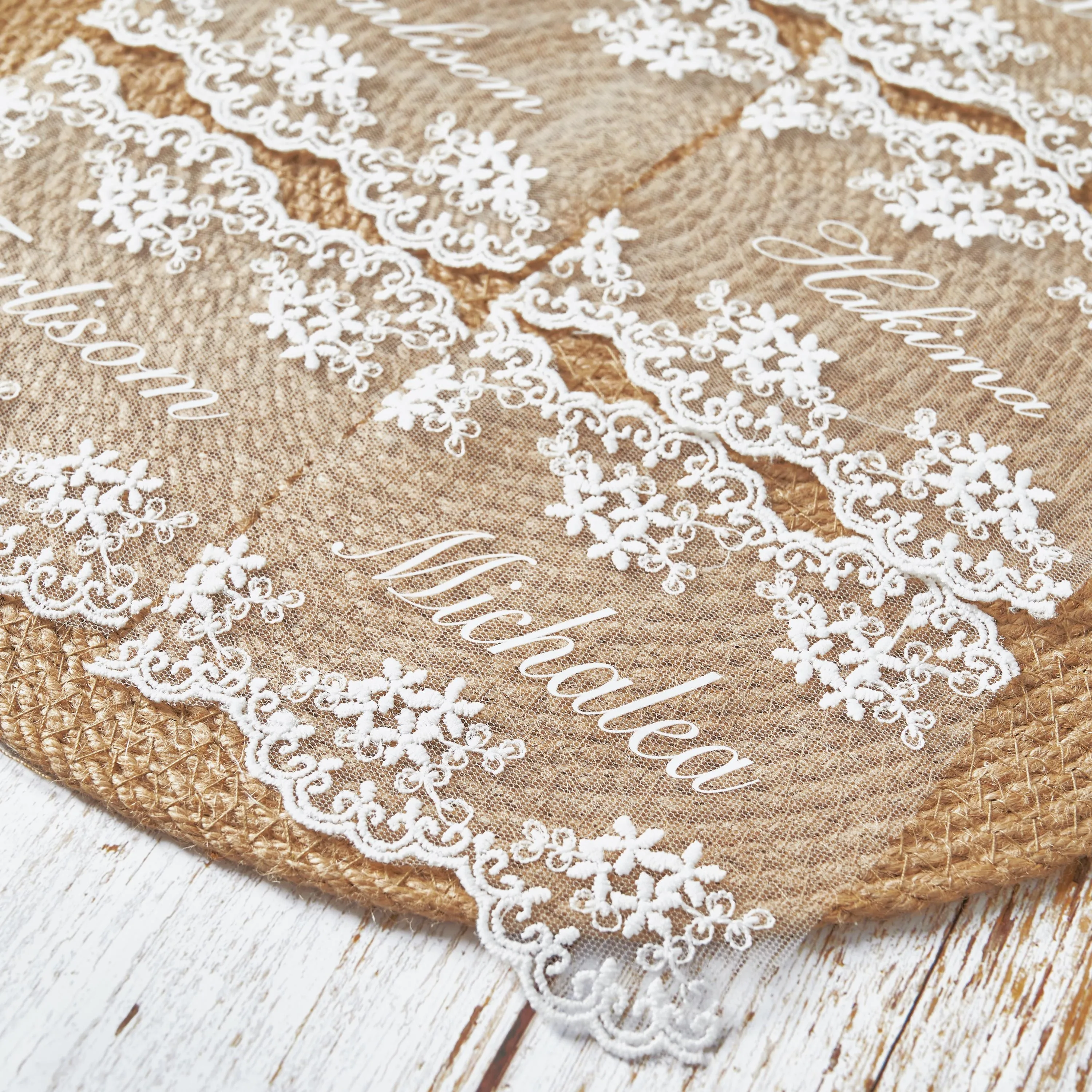 Personalized Lace Place Cards Personalised Wedding Name Cards Vintage Table Settings Custom Wedding Decor Keepsake - view 2