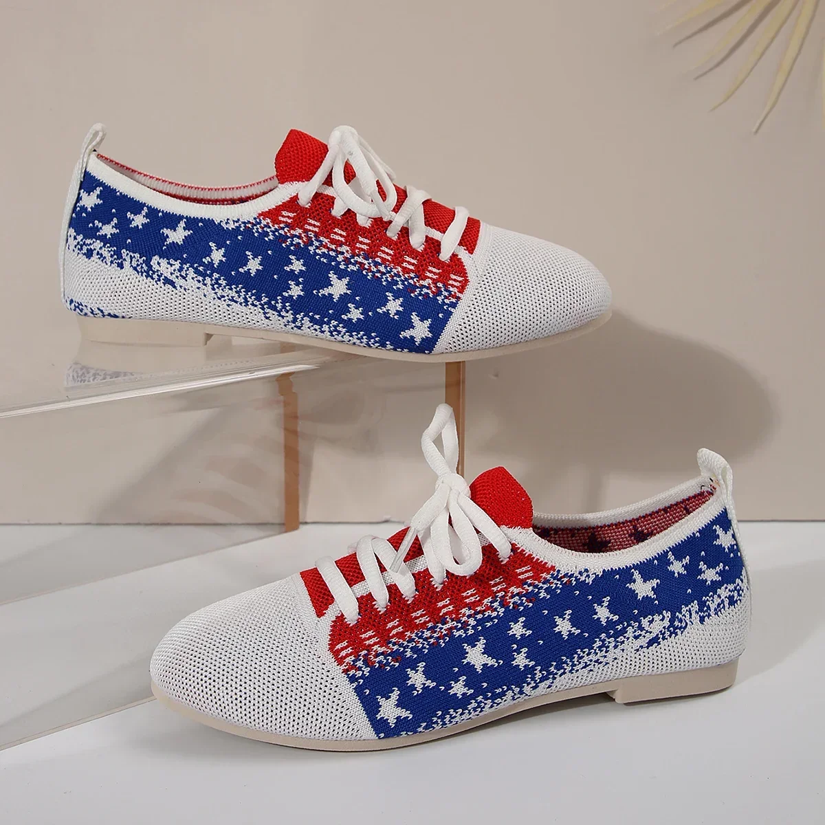 Baskets Rondes à Lacets pour Femme, Chaussures Plates Respirantes, Décontractées, à la Mode, Automne