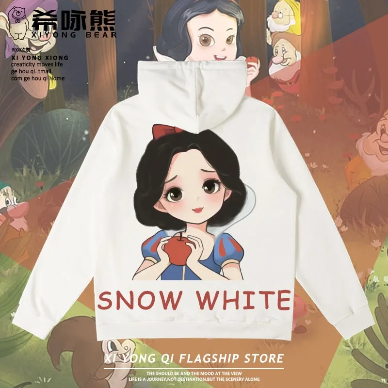 Disney Princess On The Run Co-hoodie Lady Hoodie Snow White Elsa Mulan Coat Girl Clothes Cotton