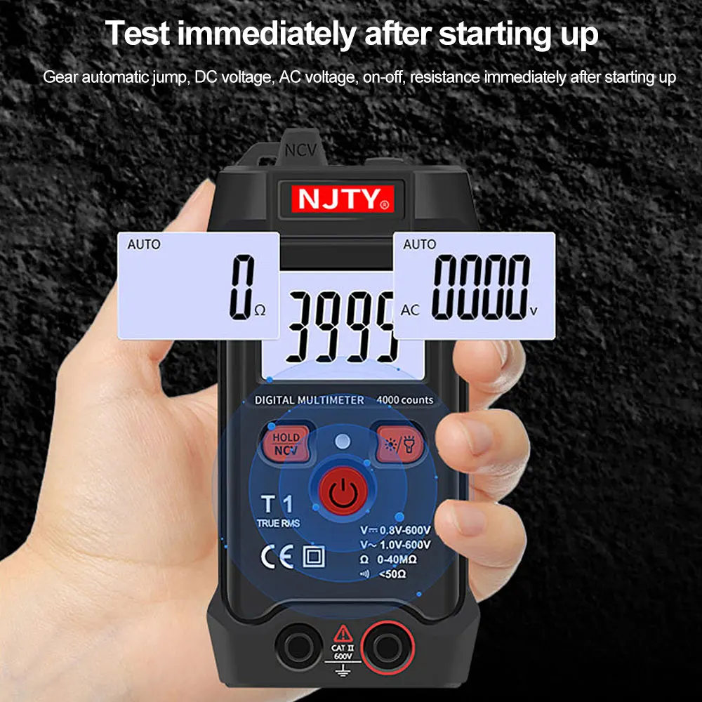 T1 Multimeter Digital Profesional AC DC Voltage Resistance Detector Smart Electrical On-off Tester Non-Contact Auto Range Tester